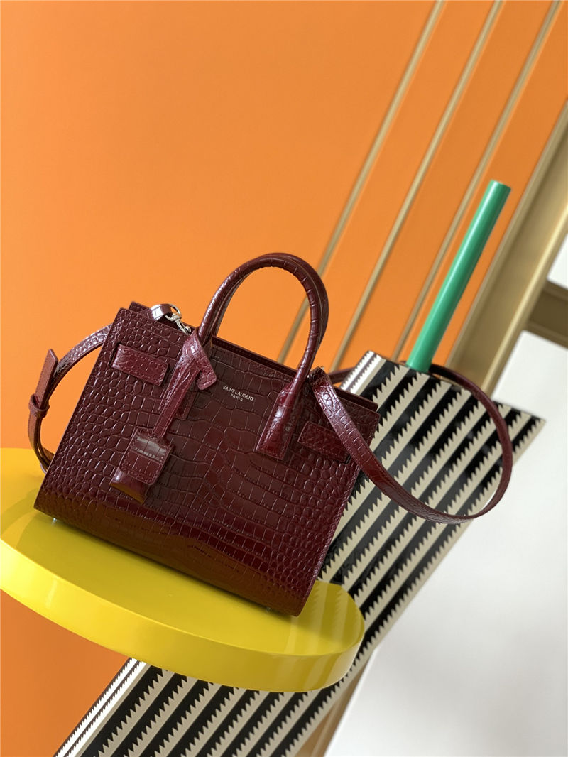 CLASSIC SAC DE JOUR NANO IN Crocodile Burgundy High