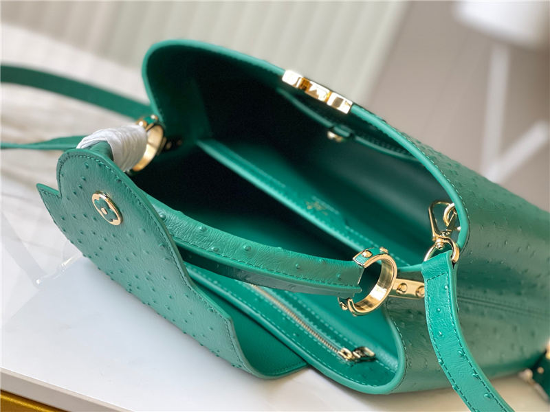 Louis Vuitton Capucines MM Ostrich leather M95393/M48865 Green High