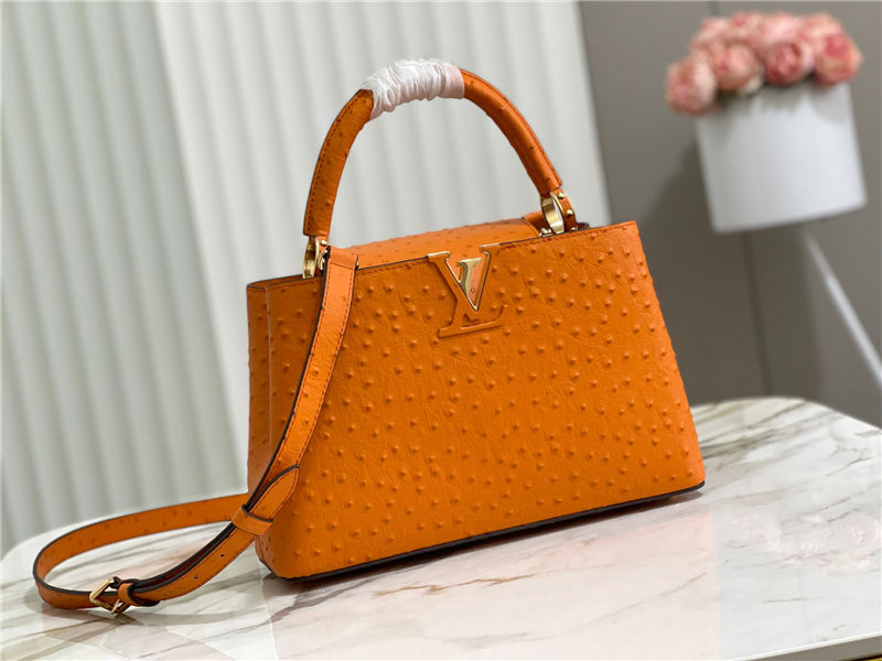 Louis Vuitton Capucines MM Ostrich leather M95393/M48865 Orange High