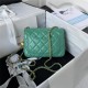 Supermini FLAP BAG Lambskin Gold-Metal AS1786 Green A