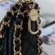 SMALL HOBO BAG AS3917 Lambskin & Shiny Light Gold Metal Black A