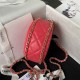 CLUTCH WITH CHAIN AP3232 Lambskin & Shiny Light Gold Metal Pink A