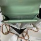 Chanel FLAP BAG WITH TOP HANDLE AP3240 Calfskin & Gold-Tone Metal Green A