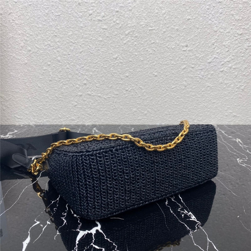 Prada Re-Edition 2005 raffia bag Black High