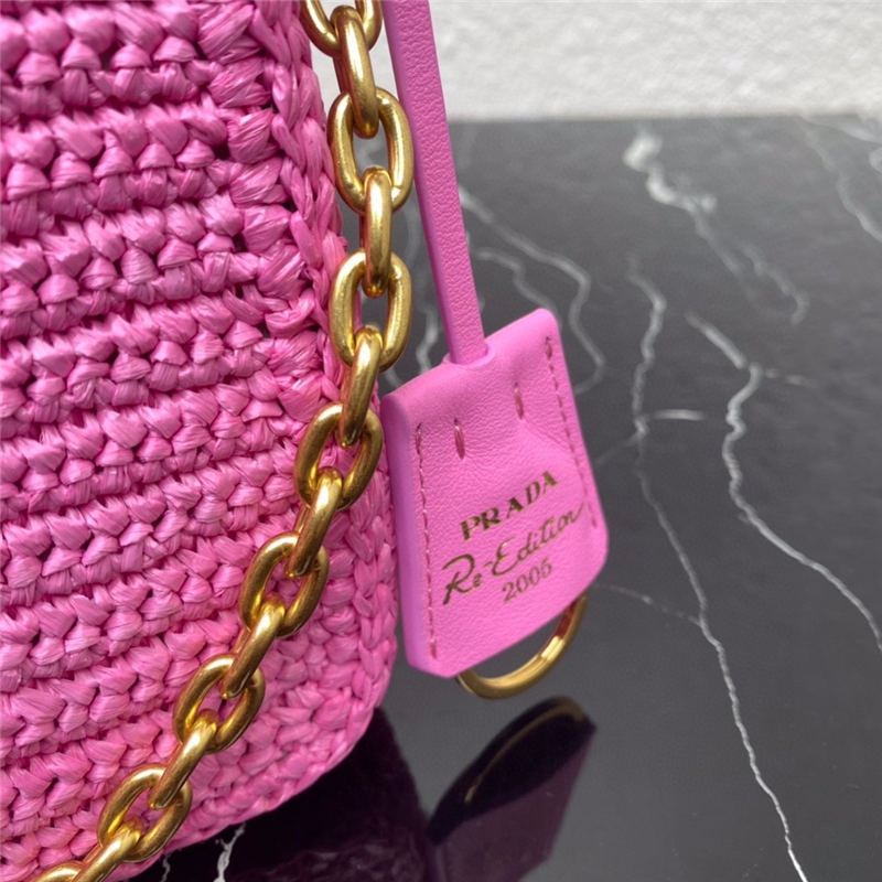 Prada Re-Edition 2005 raffia bag Pink High