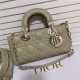 LADY D-JOY BAG SMALL Cannage Lambskin Beige High