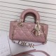 LADY D-JOY BAG SMALL Cannage Lambskin Pink High