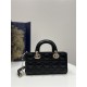 LADY D-JOY BAG SMALL Cannage Lambskin Black High