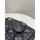 LADY D-JOY BAG SMALL Cannage Lambskin Black High