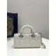 LADY D-JOY BAG SMALL Cannage Lambskin White High