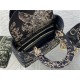 MEDIUM LADY D-LITE BAG Dior Jardin d'Hiver Embroidered Cotton with Velvet and Metallic Thread Black High