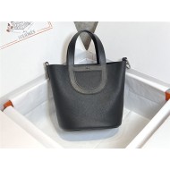 Hermes In-The-Loop 18 Handbag WAX Black Silver-Metal High