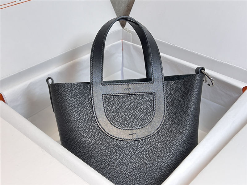 Hermes In-The-Loop 18 Handbag WAX Black Silver-Metal High