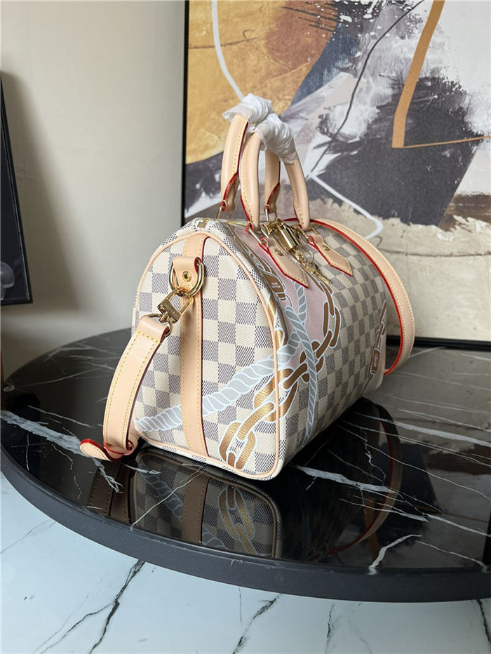 Louis Vuitton Speedy Bandoulière 25 Bag Damier Azur N40473 High