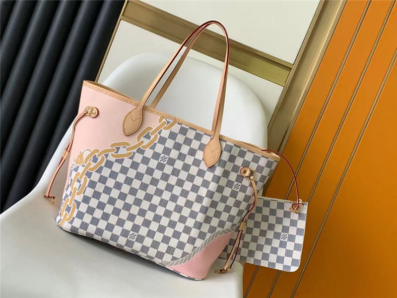 Louis Vuitton Neverfull MM Bag Damier Azur N40471 High