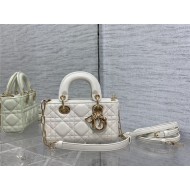 LADY D-JOY BAG MICRO Cannage Lambskin Latte High