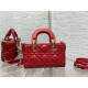 LADY D-JOY BAG MICRO Cannage Lambskin Red High