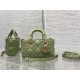 LADY D-JOY BAG MICRO Cannage Lambskin Green High