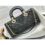 LADY D-JOY BAG MEDIUM Quilted-Effect Lambskin with Ornamental Motif High