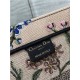 MEDIUM Dior BOOK TOTE Dior Petites Fleurs Embroidery Natural High