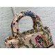 MEDIUM LADY D-LITE BAG Dior Petites Fleurs Embroidery Natural High