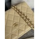 Classic Wallet on Chain AP0250 Grained Calfskin Beige Gold Metal B