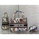 MEDIUM LADY D-LITE BAG Dior Petites Fleurs Embroidery White High