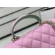 MINI FLAP BAG WITH TOP HANDLE AS2431 Lambskin & Gold-Tone Metal Lilac & Light Green A