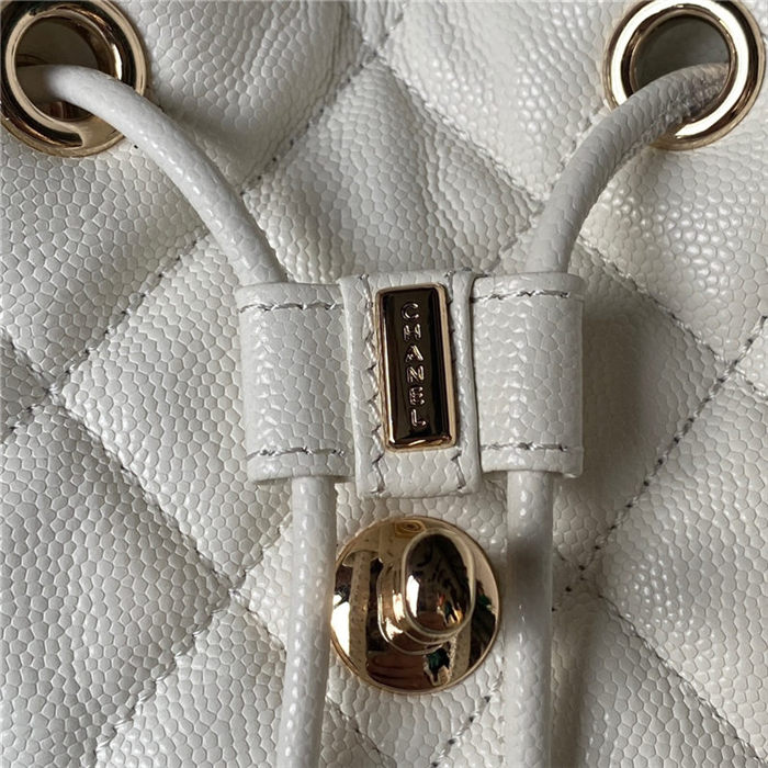 Chanel BACKPACK AS4058 Grained Calfskin & Gold-Tone Metal White A