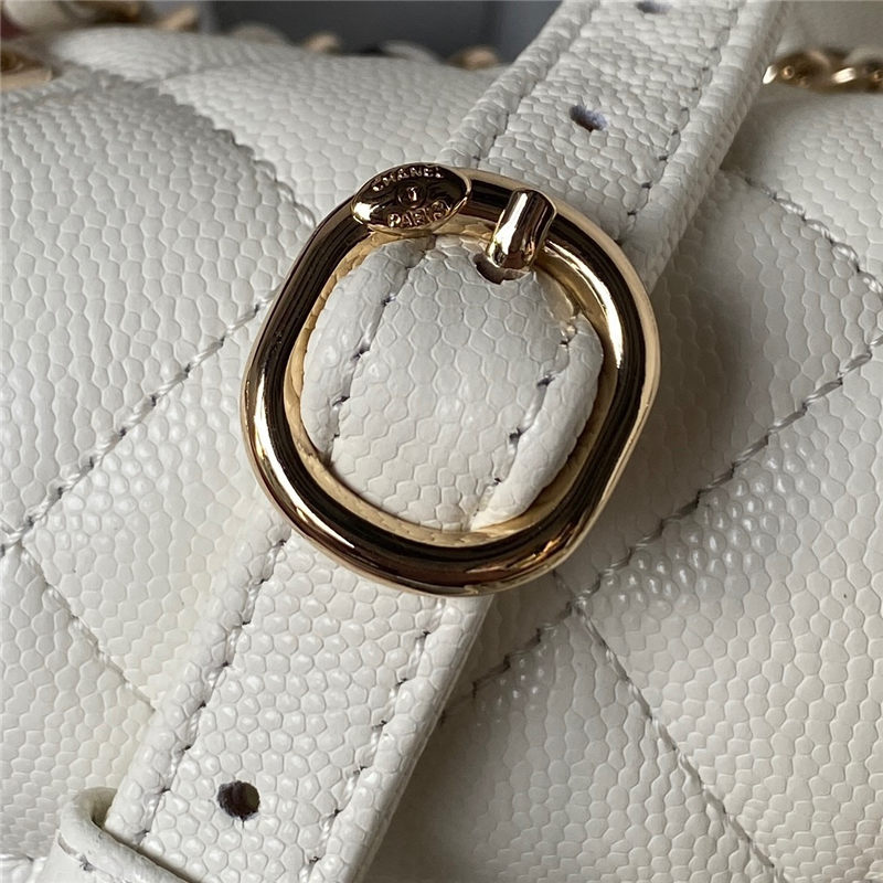 Chanel BACKPACK AS4058 Grained Calfskin & Gold-Tone Metal White A