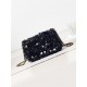 Mini CLASSIC HANDBAG Sequins & Gold-Tone Metal Black A