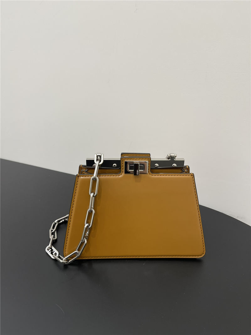 Peekaboo Cut Petite leather bag Brown High