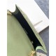 ENVELOPE LARGE BAG IN MIX MATELASSÉ GRAIN DE POUDRE EMBOSSED LEATHER Green High