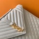 ENVELOPE LARGE BAG IN MIX MATELASSÉ GRAIN DE POUDRE EMBOSSED LEATHER White High