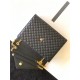 ENVELOPE LARGE BAG IN MIX MATELASSÉ GRAIN DE POUDRE EMBOSSED LEATHER Black-Gold High