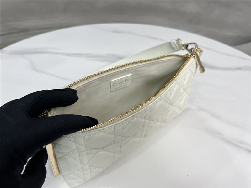 DIOR CLUB BAG Cannage Lambskin White High