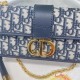 30 MONTAIGNE EAST-WEST BAG WITH CHAIN Dior Oblique Jacquard Blue High