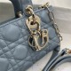 LADY D-JOY BAG SMALL Cannage Lambskin Blue High