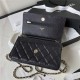 Chanel WALLET ON CHAIN AP3180 Grained Calfskin & Gold-Tone Metal Black A