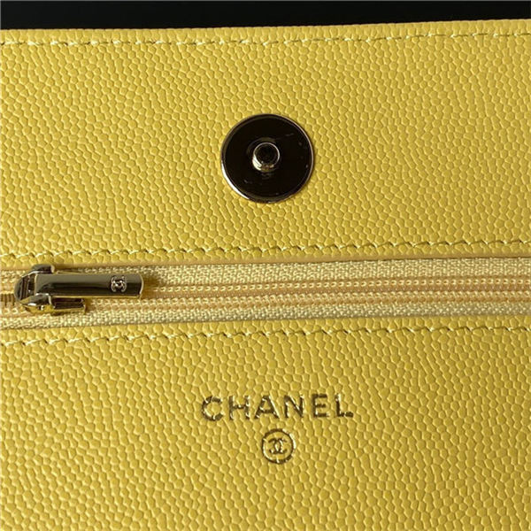 Chanel WALLET ON CHAIN AP3180 Grained Calfskin & Gold-Tone Metal Yellow A