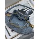 DIOR AMMI SMALL BAG Supple Macrocannage Lambskin Blue High