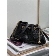 DIOR AMMI SMALL BAG Supple Macrocannage Lambskin Black High