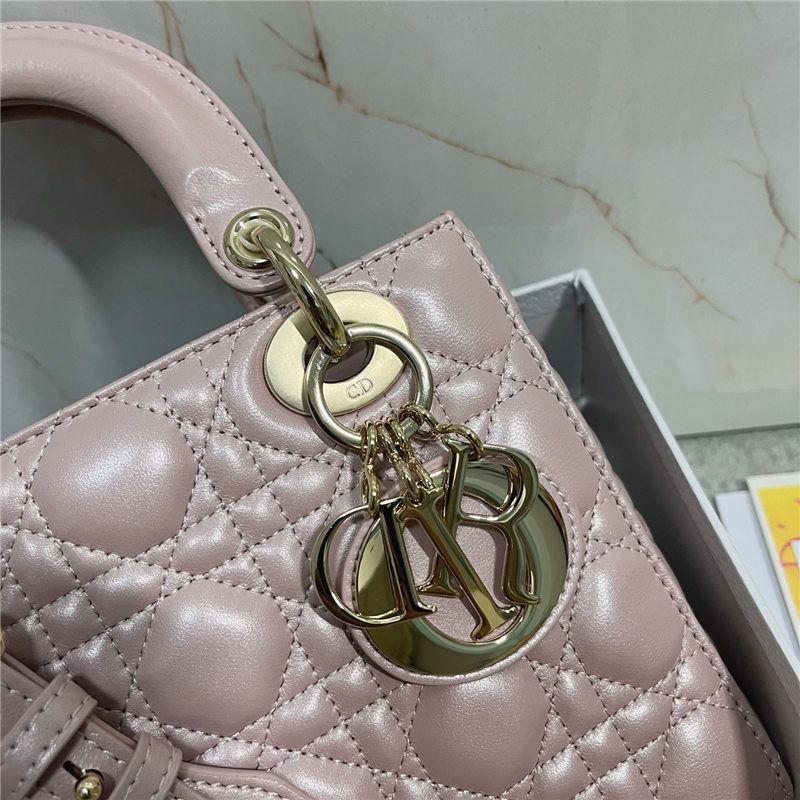 SMALL LADY Dior MY ABCDior BAG Cannage Lambskin Iridescent Pink High