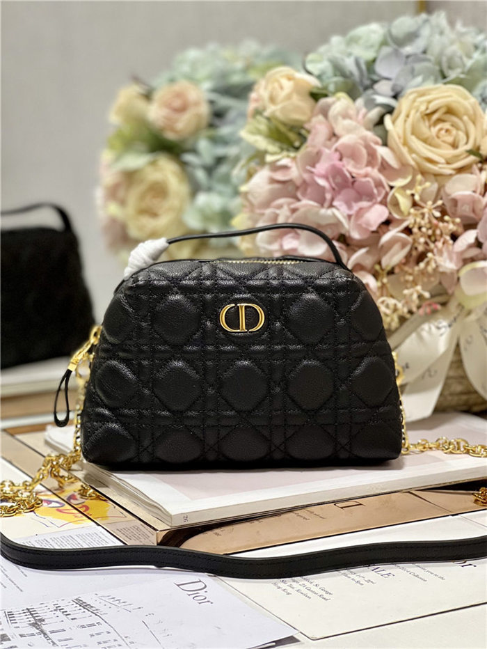 DIOR CARO D-COSY MINI BAG Supple Cannage Calfskin Black High