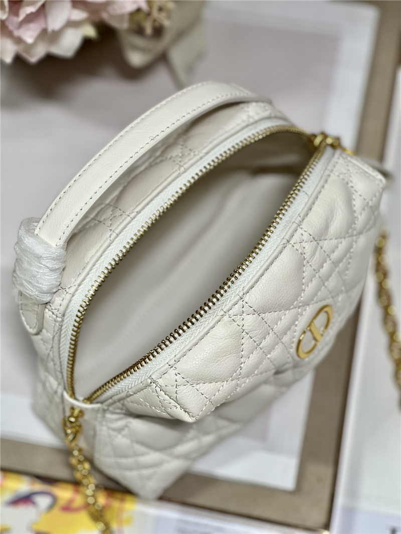 DIOR CARO D-COSY MINI BAG Supple Cannage Calfskin White High