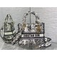 MEDIUM LADY D-LITE BAG Plan de Paris Embroidery White/Black High