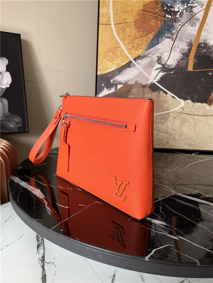 Louis Vuitton Takeoff Pouch grained calf leather M69837 Orange High