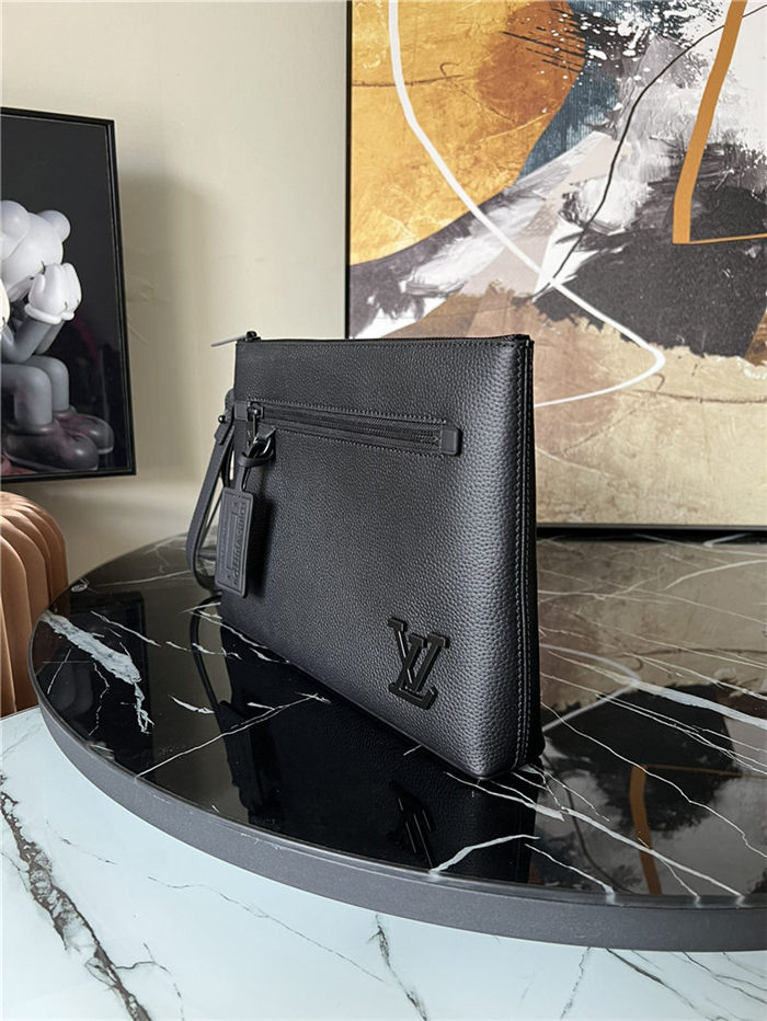 Louis Vuitton Takeoff Pouch grained calf leather M69837 Black High