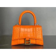 WOMEN'S HOURGLASS XS TOP HANDLE BAG Crocodile Orange High