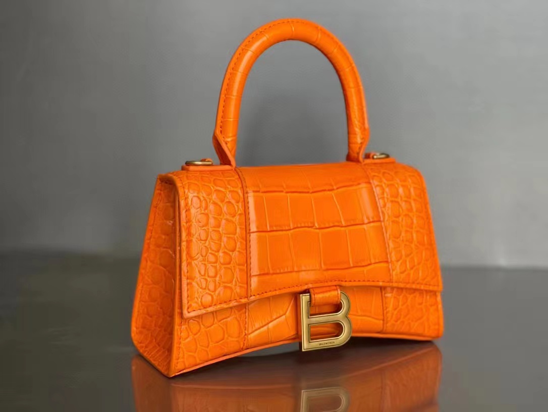 WOMEN'S HOURGLASS XS TOP HANDLE BAG Crocodile Orange High